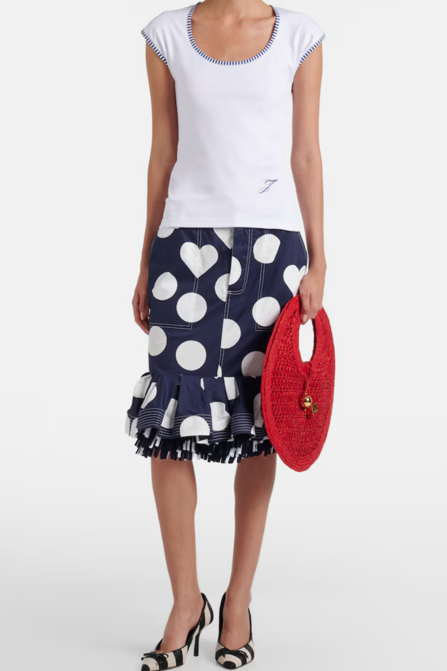 Spiaggia Small raffia top-handle bag