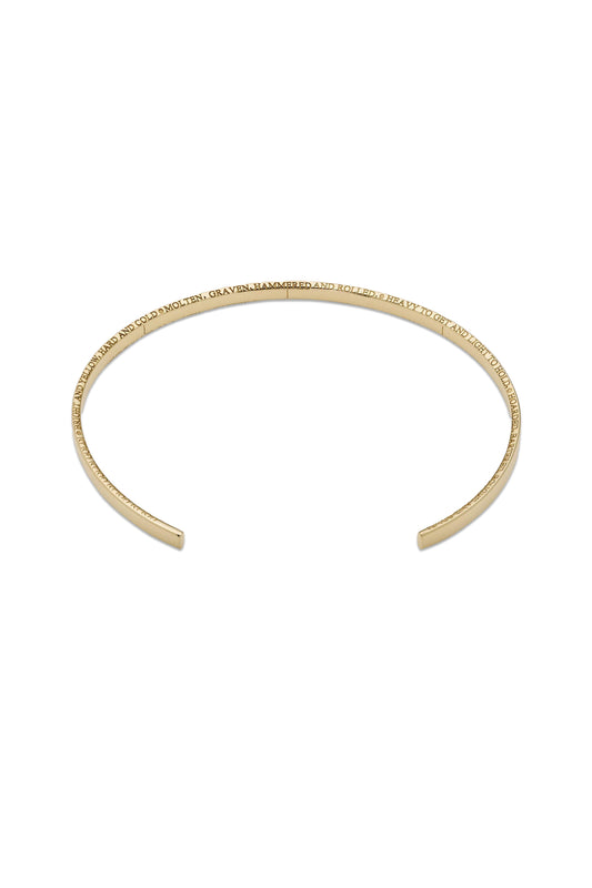 886 Fine Poem Cuff In 18Ct Yellow Gold