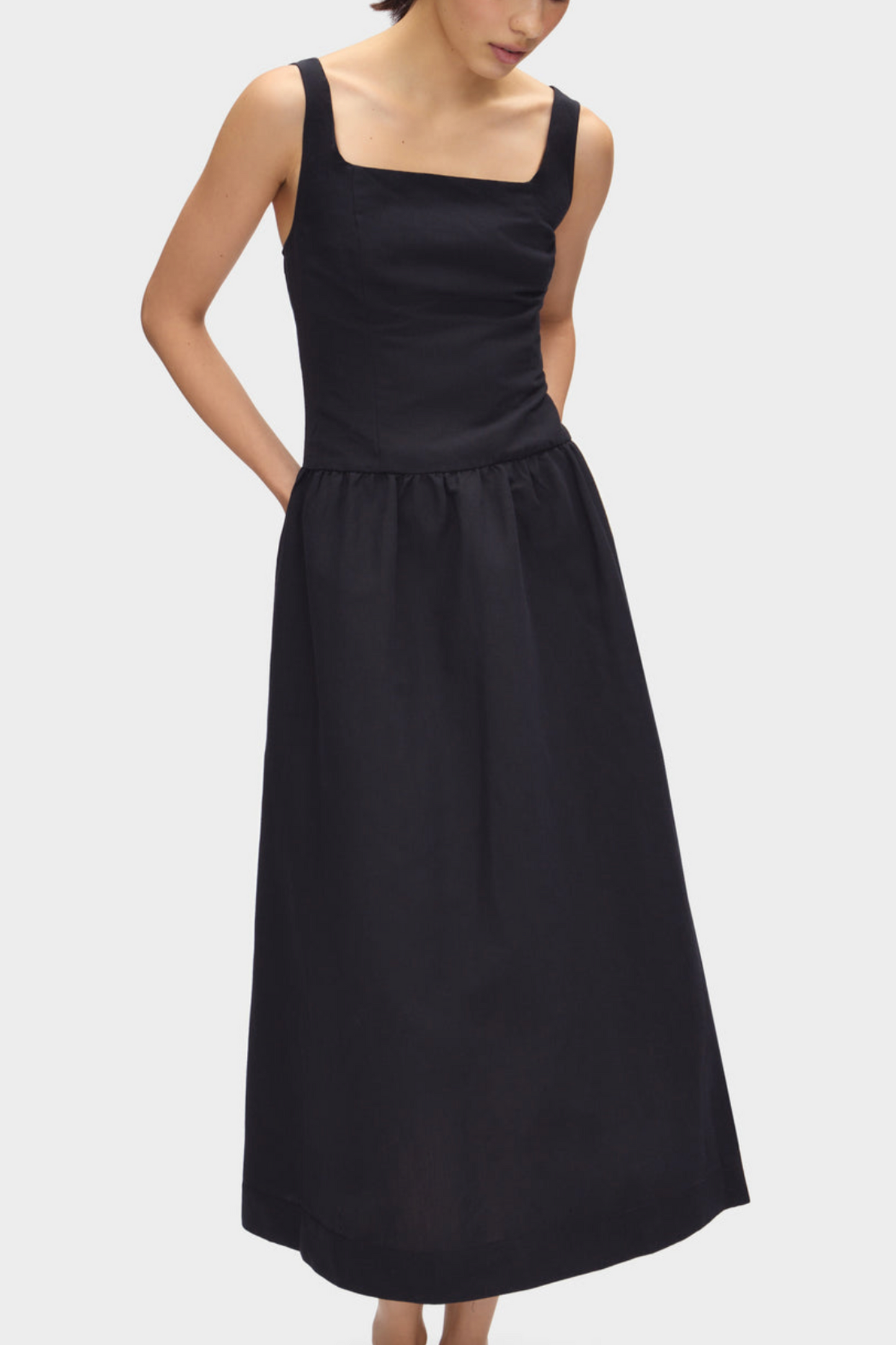 Rosia Drop Waist Linen Dress