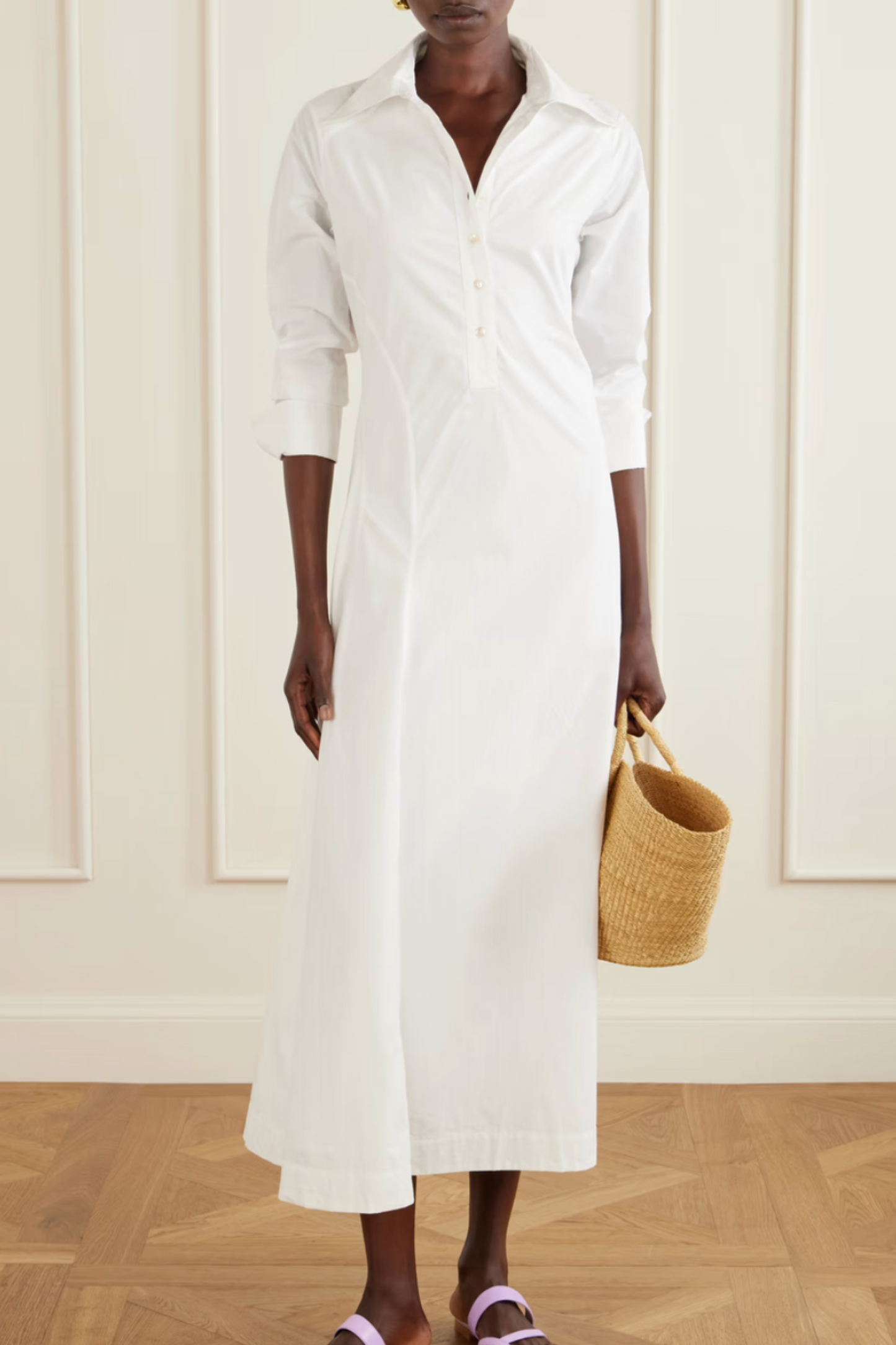 Groovy cotton-poplin maxi dress