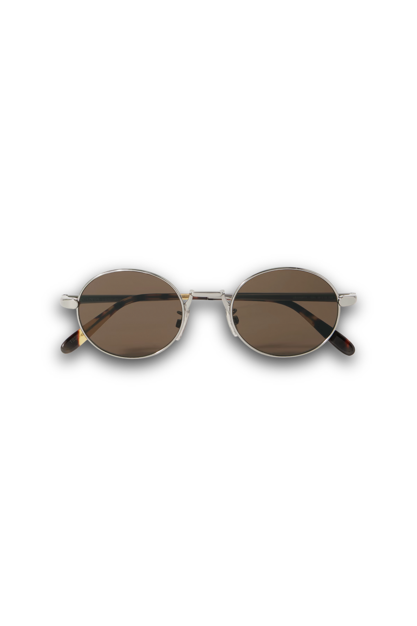 Round-frame Silver-tone Sunglasses