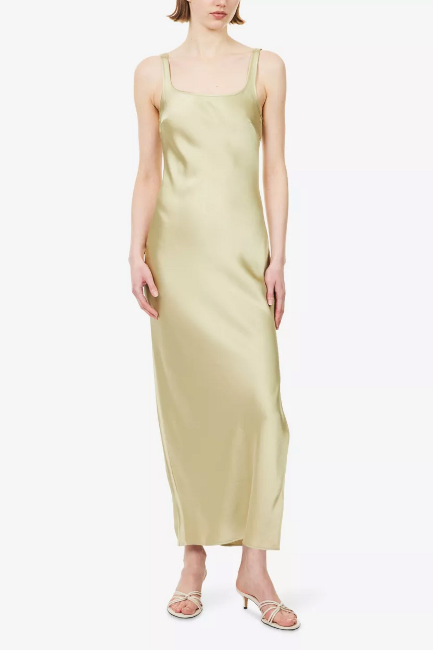 Sunna Scoop-Neck Satin Maxi Dress