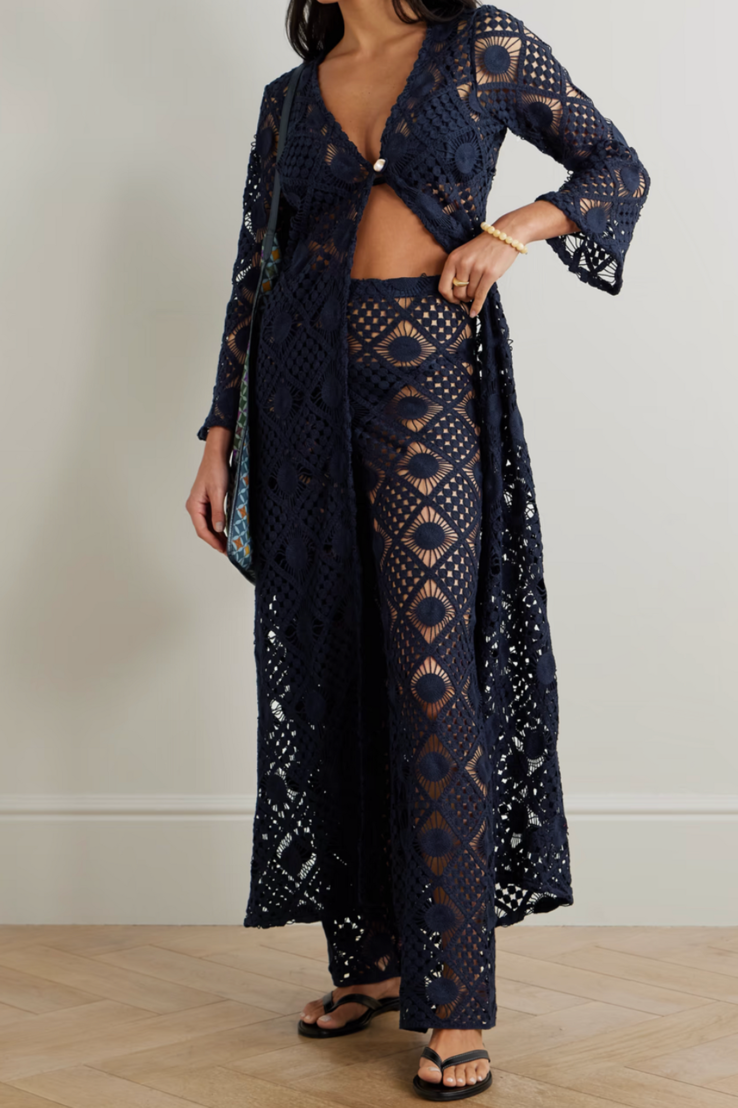 Playa Crocheted Cotton Pants
