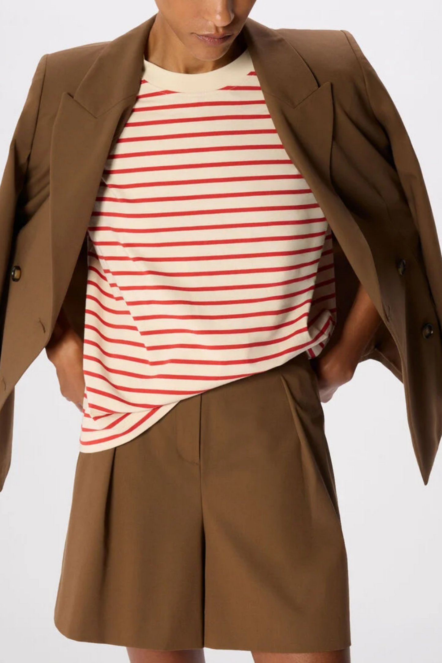 Red Stripe Relaxed Cotton T-shirt