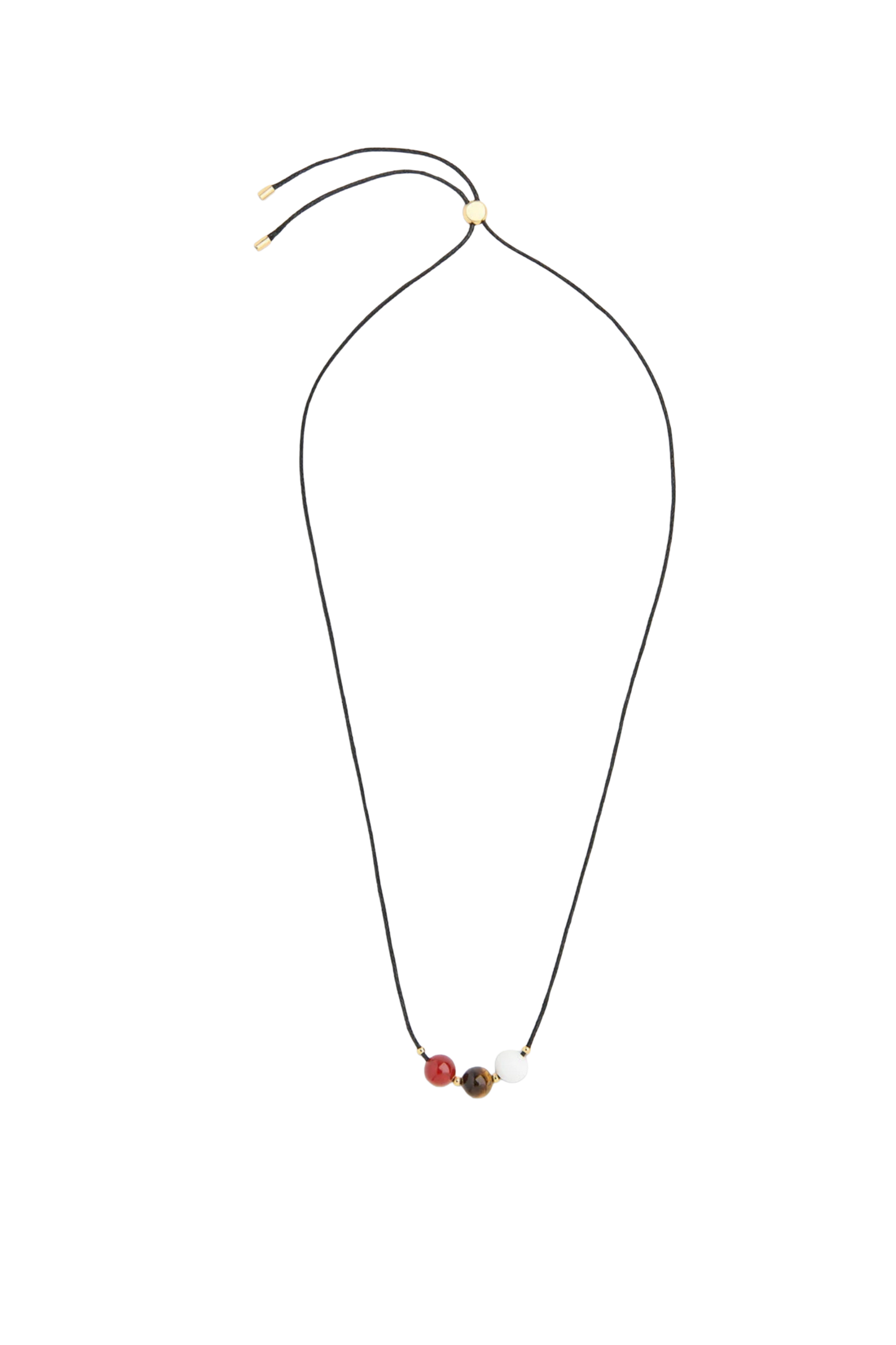Black Sphere Bead Cord Necklace