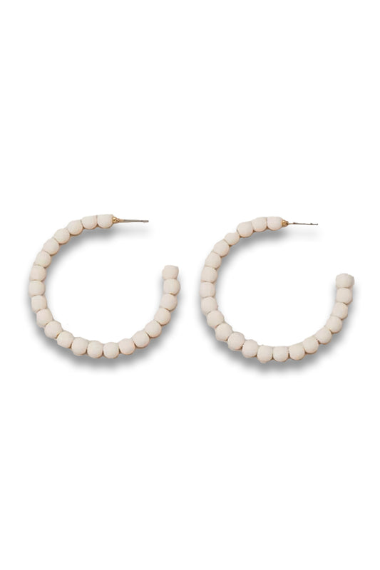 Matte Bead Hoop Earrings