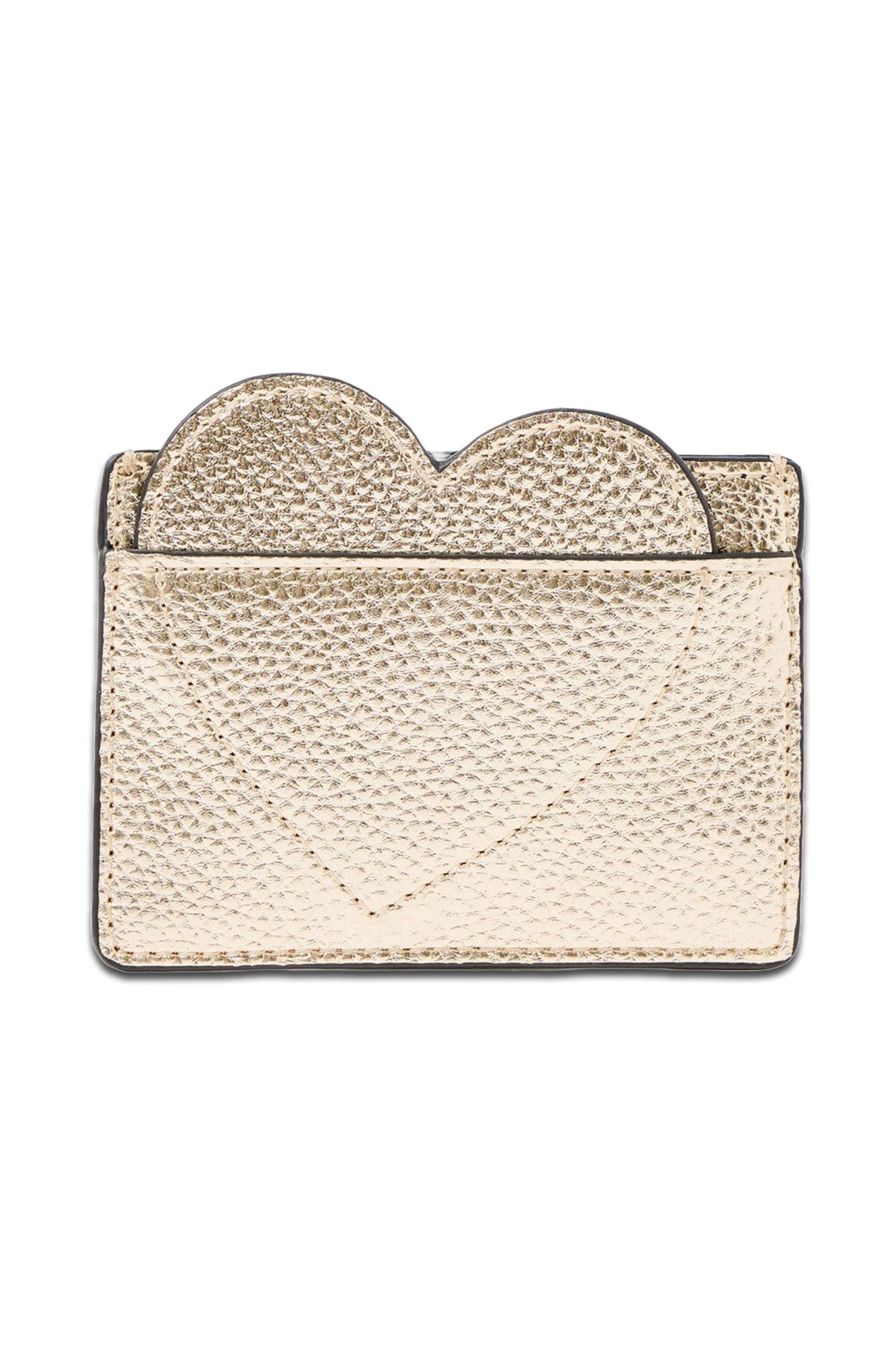 Gold Metallic Heart Card Holder