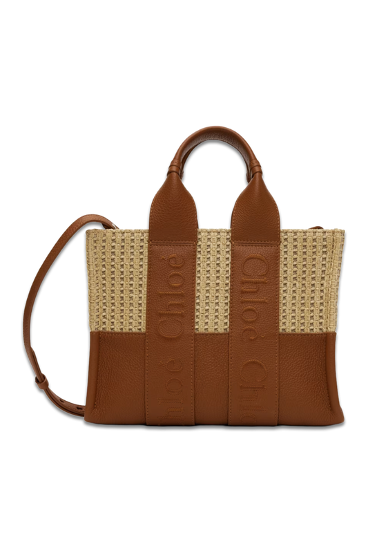 Beige & Brown Woody Small Tote