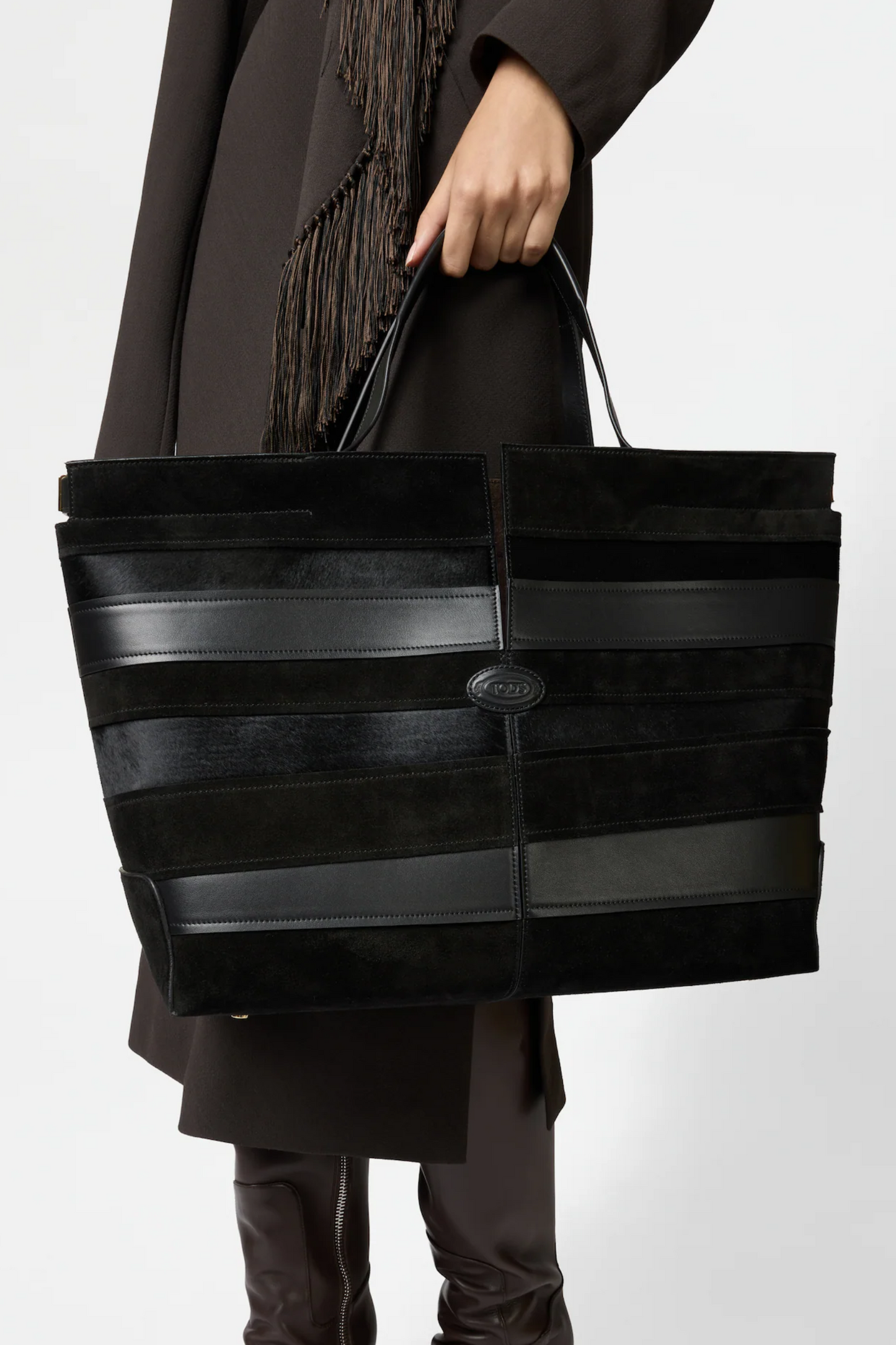 Tod's Di Bag Folio in Smooth Leather and Suede Medium