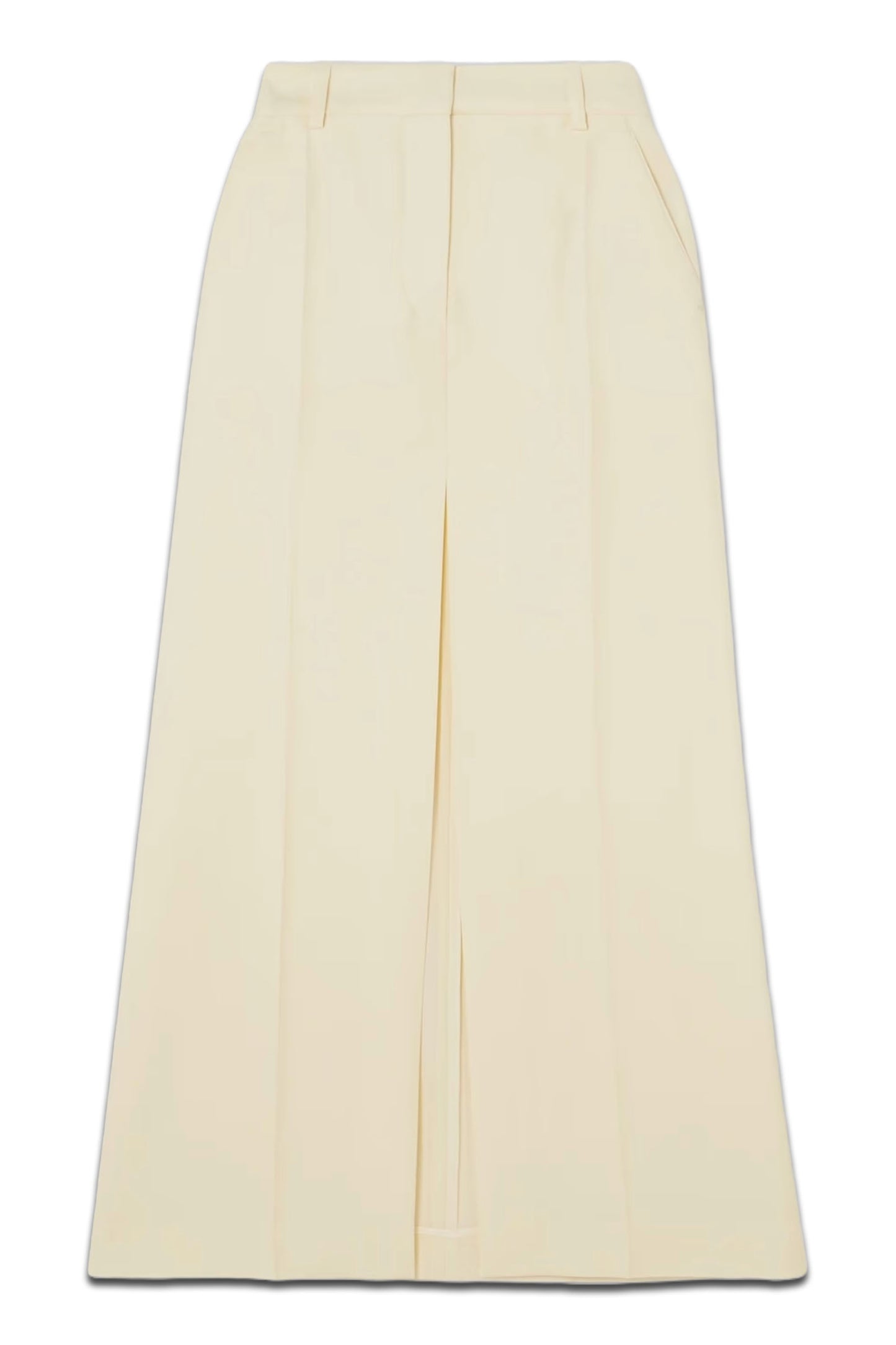 Pleated Wool Maxi Skirt
