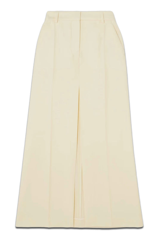 Pleated Wool Maxi Skirt