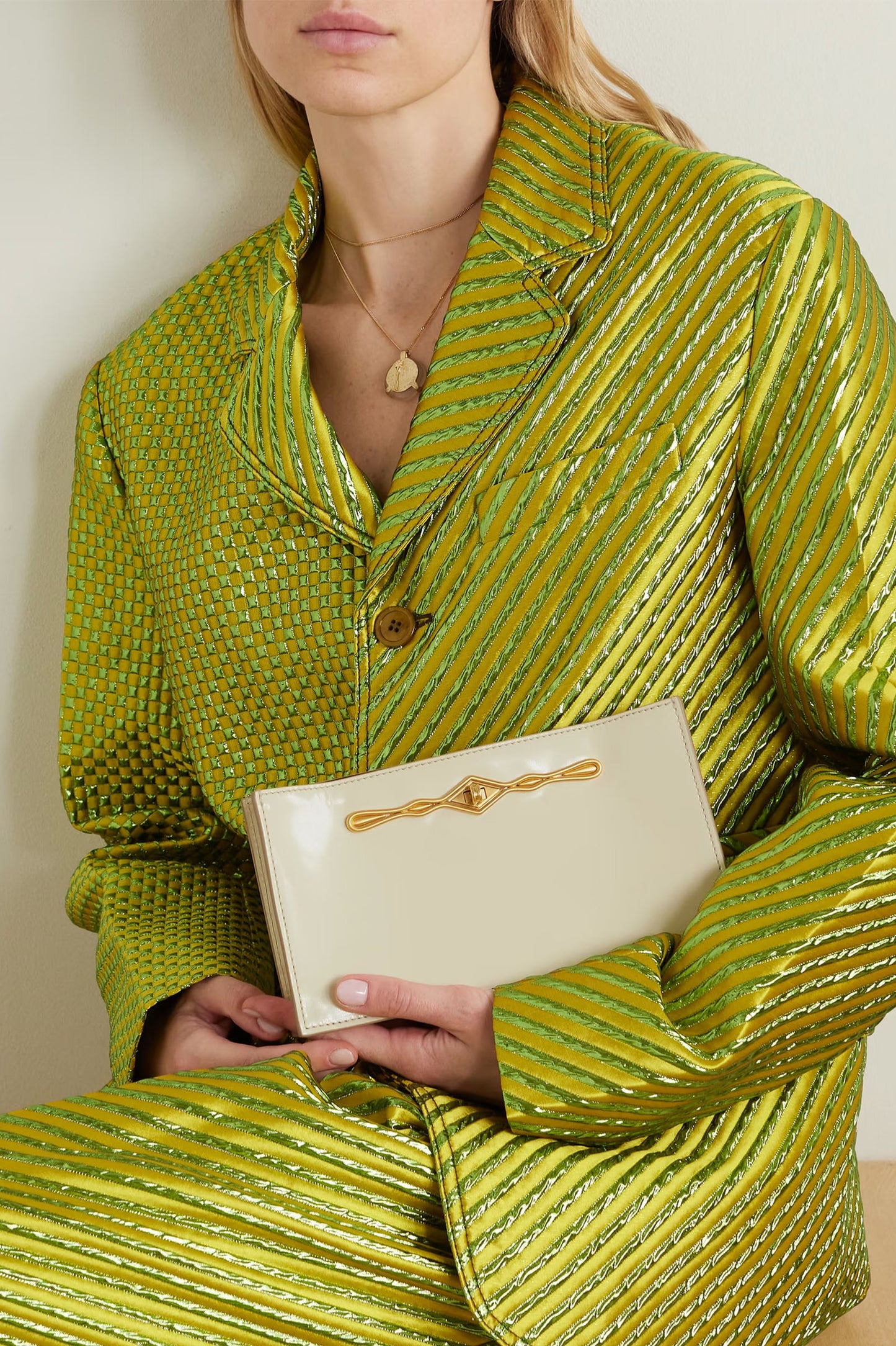 + Fernando Jorge Ease Embellished Glossed-leather Clutch