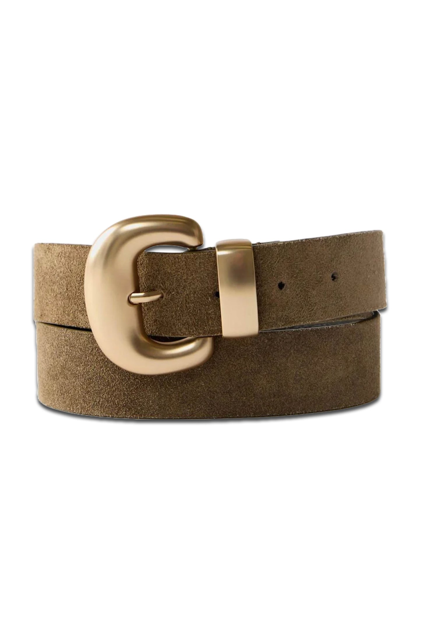 Khaki Suede Wide Belt