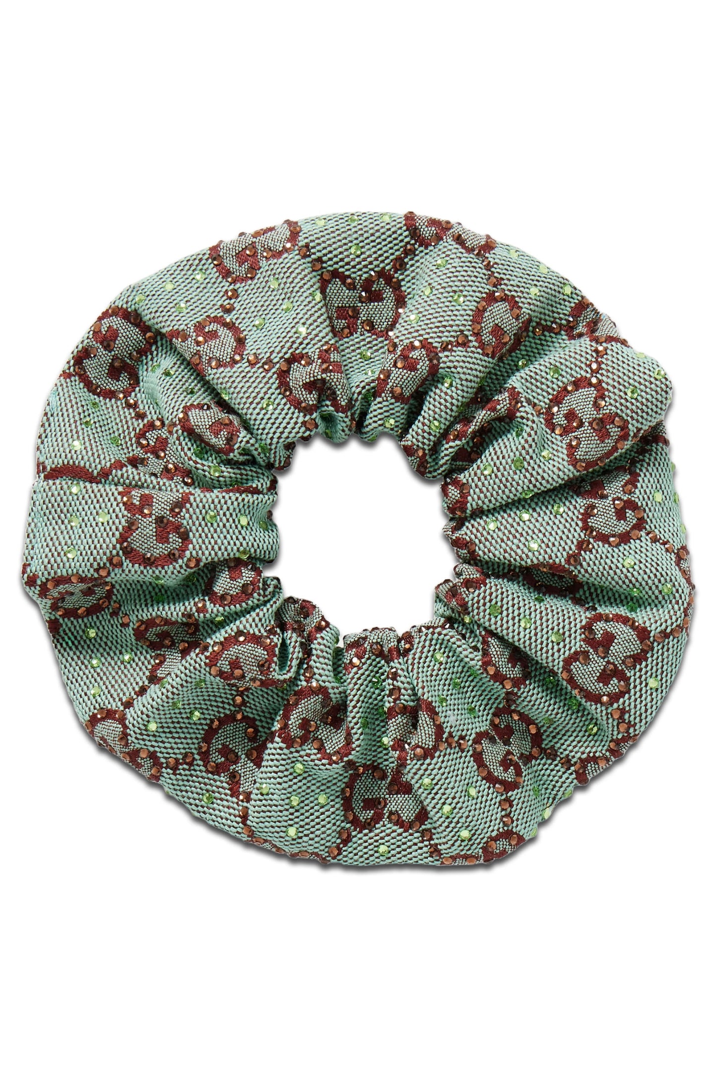 Crystal-embellished Canvas-jacquard Scrunchie
