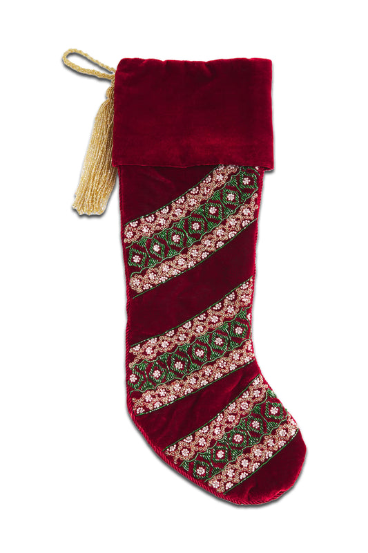 Velvet Embellished Stocking