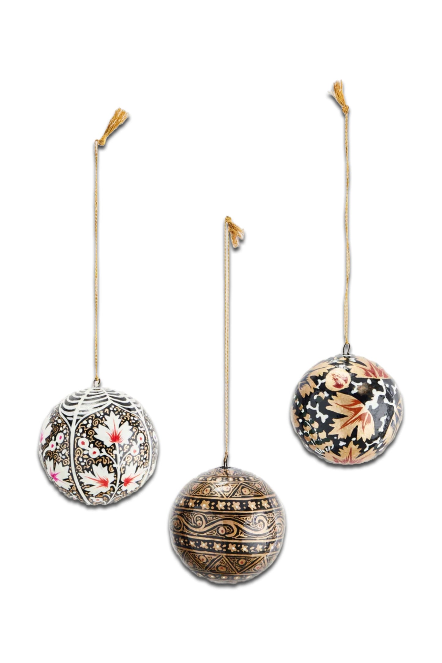 Lucia Hand-painted Multicoloured Baubles - Set of Three