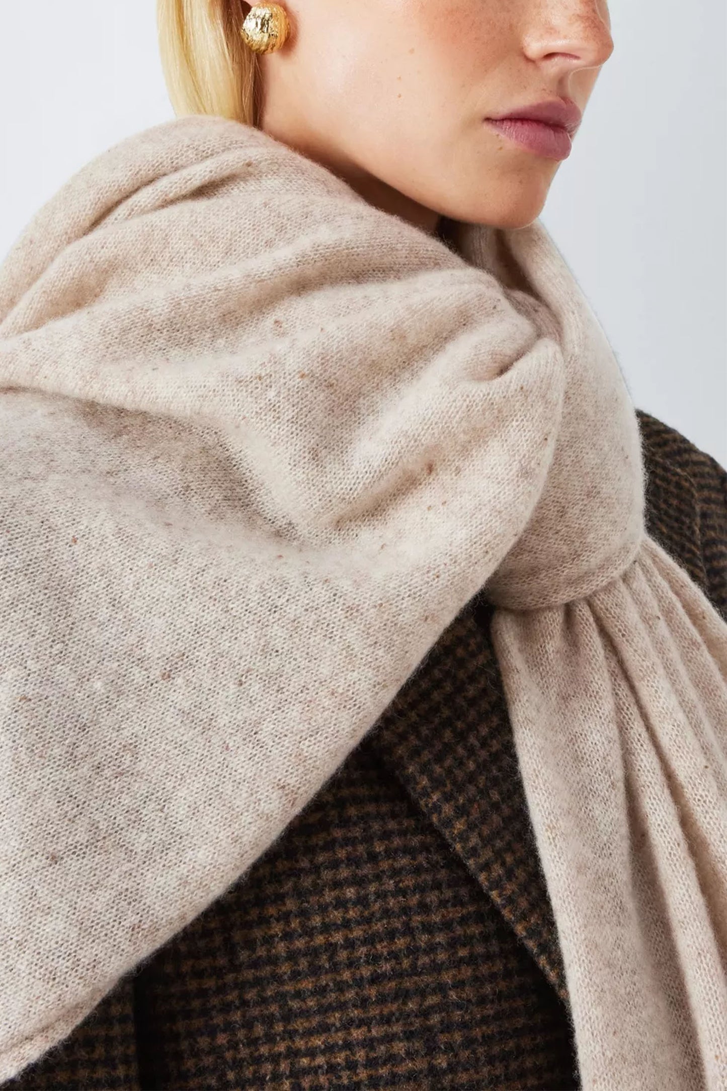 Cashmere Donegal Travel Wrap, Natural