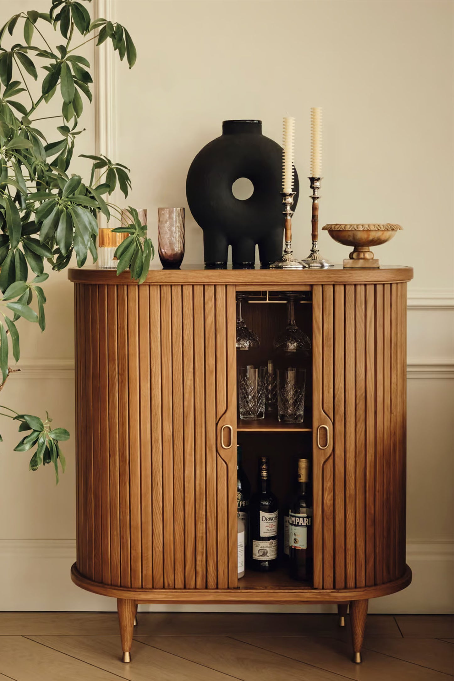 Nora Tambour Bar, Black Marquina Marble