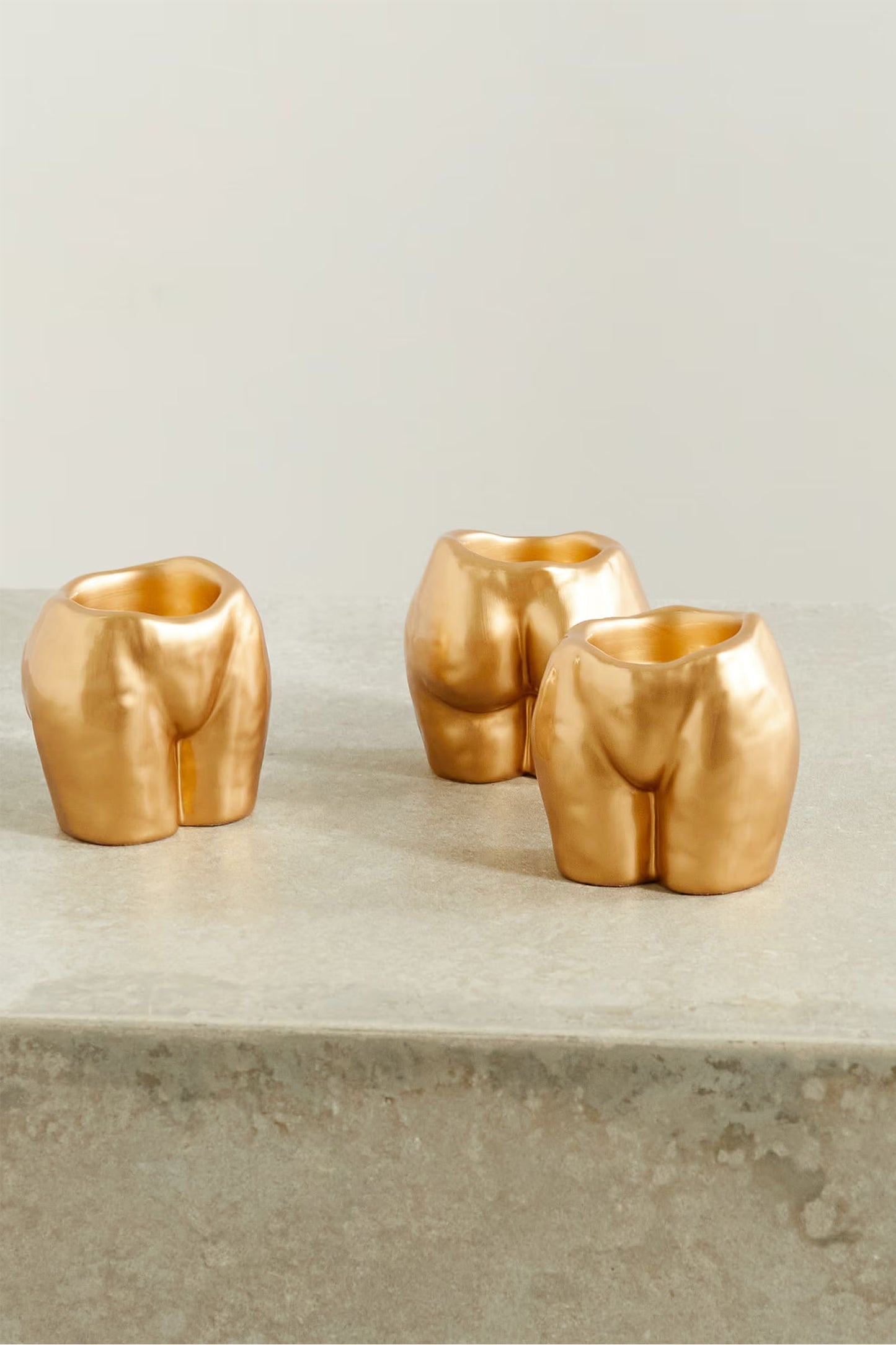 Rock Bottom Set of Three Ceramic Tea Light Holders