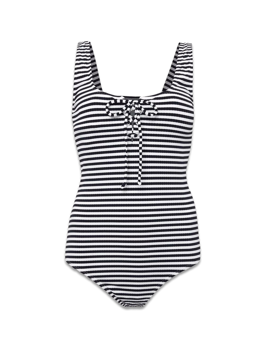 Striped Ribbed Swimsuit