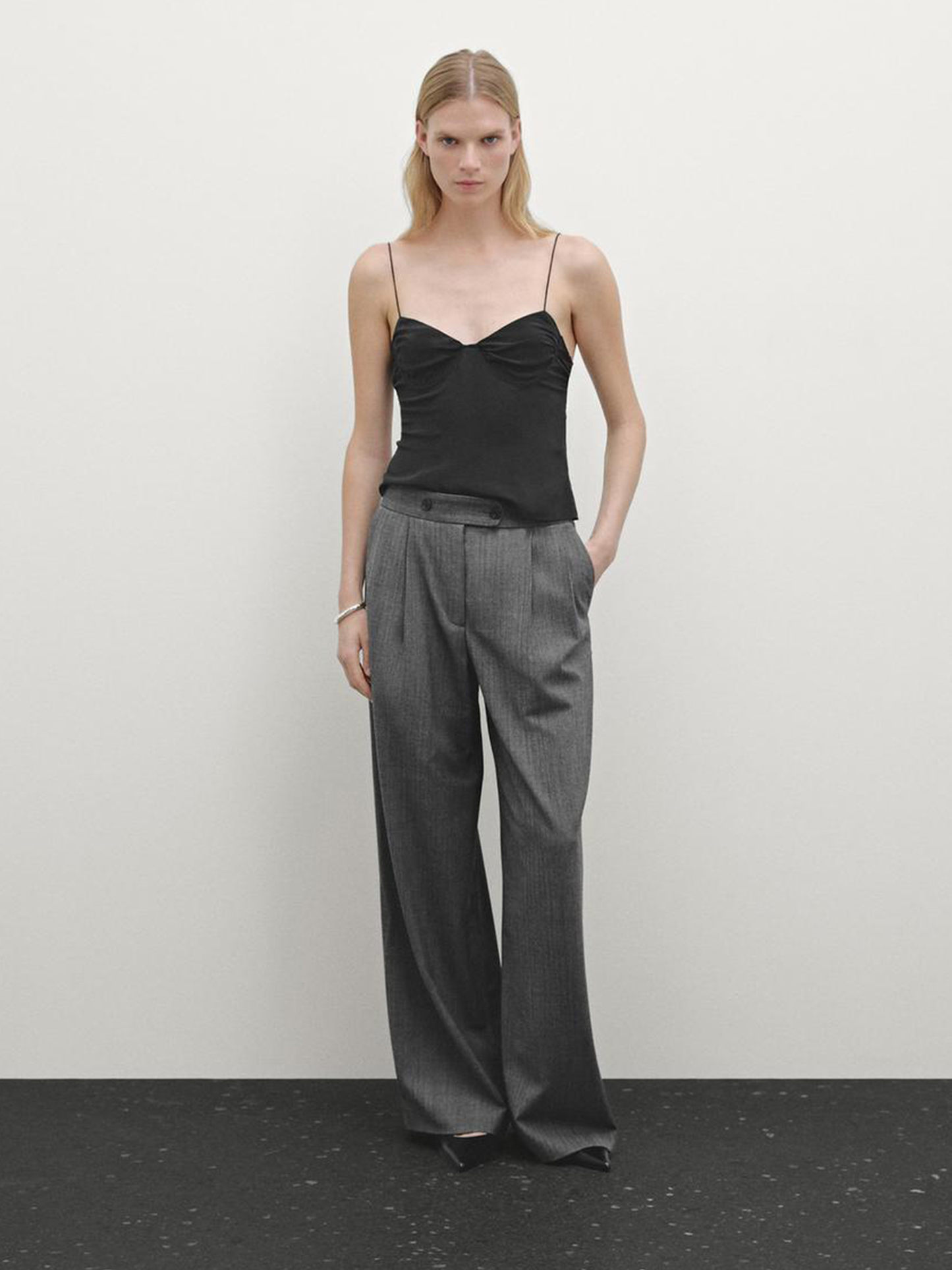 Wool Blend Trousers with Double Darts