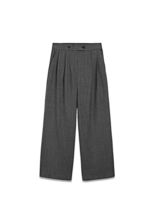 Wool Blend Trousers with Double Darts