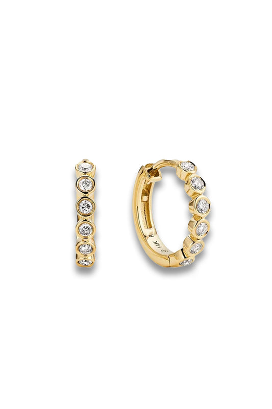 Bezel Lab Grown Diamond Huggies