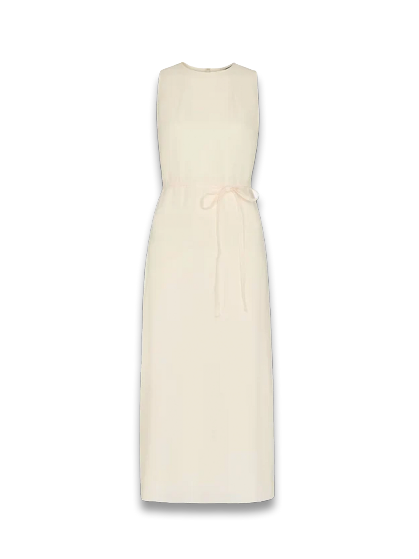 Ivory Linen Blend Cut Out Back Dress