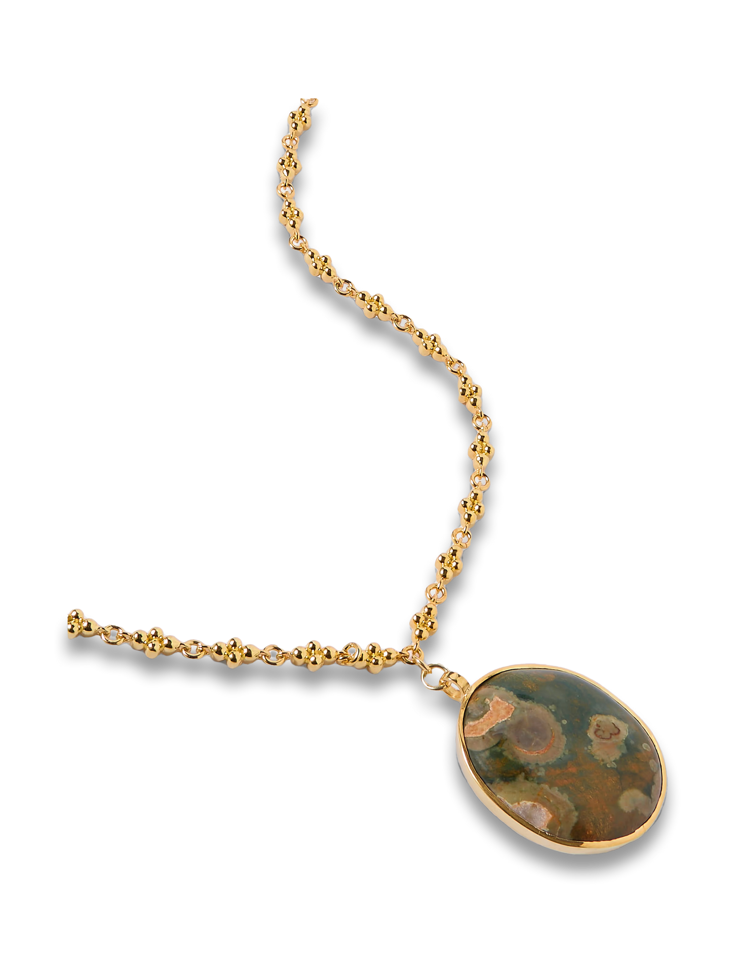 Gold-plated jasper necklace