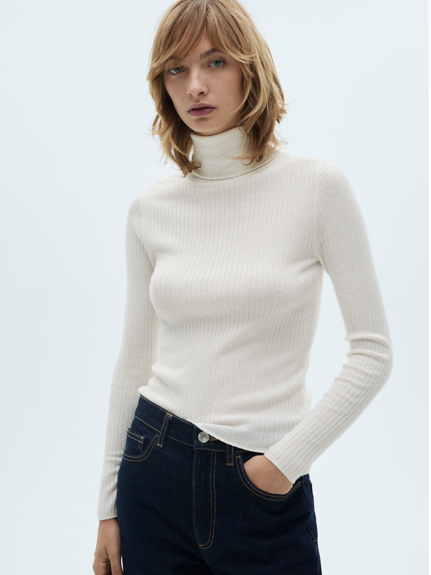 Wool blend turtleneck sweater
