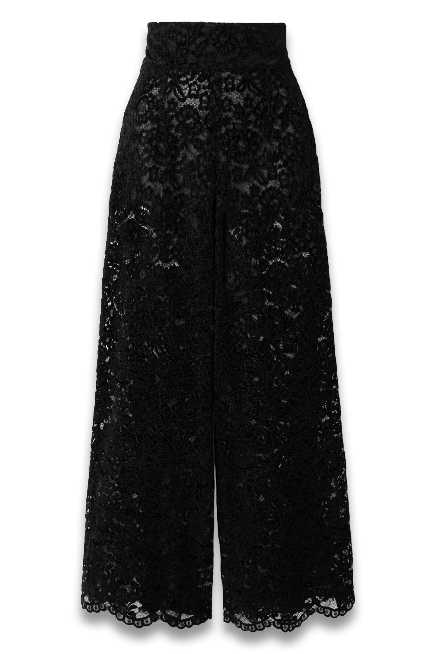 Egnazia Scalloped Corded Lace Wide-leg Pants