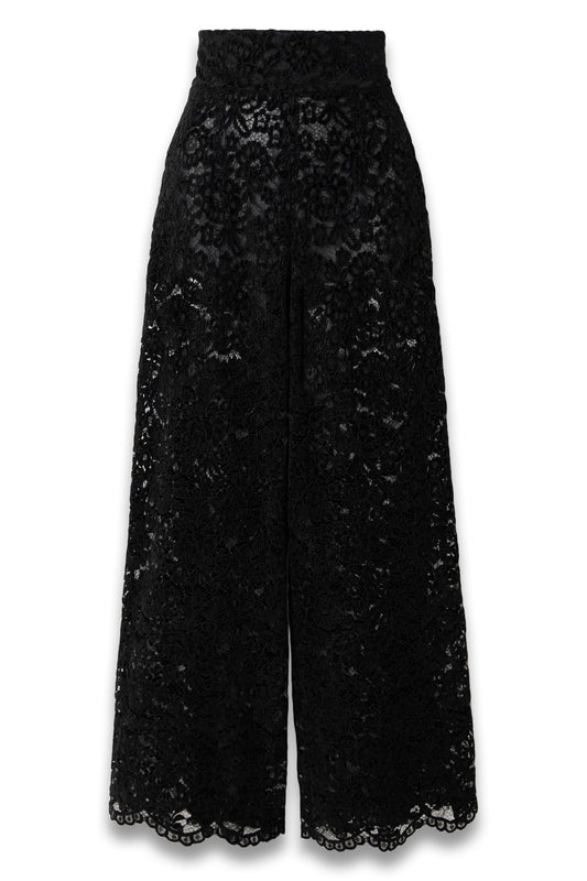 Egnazia Scalloped Corded Lace Wide-leg Pants