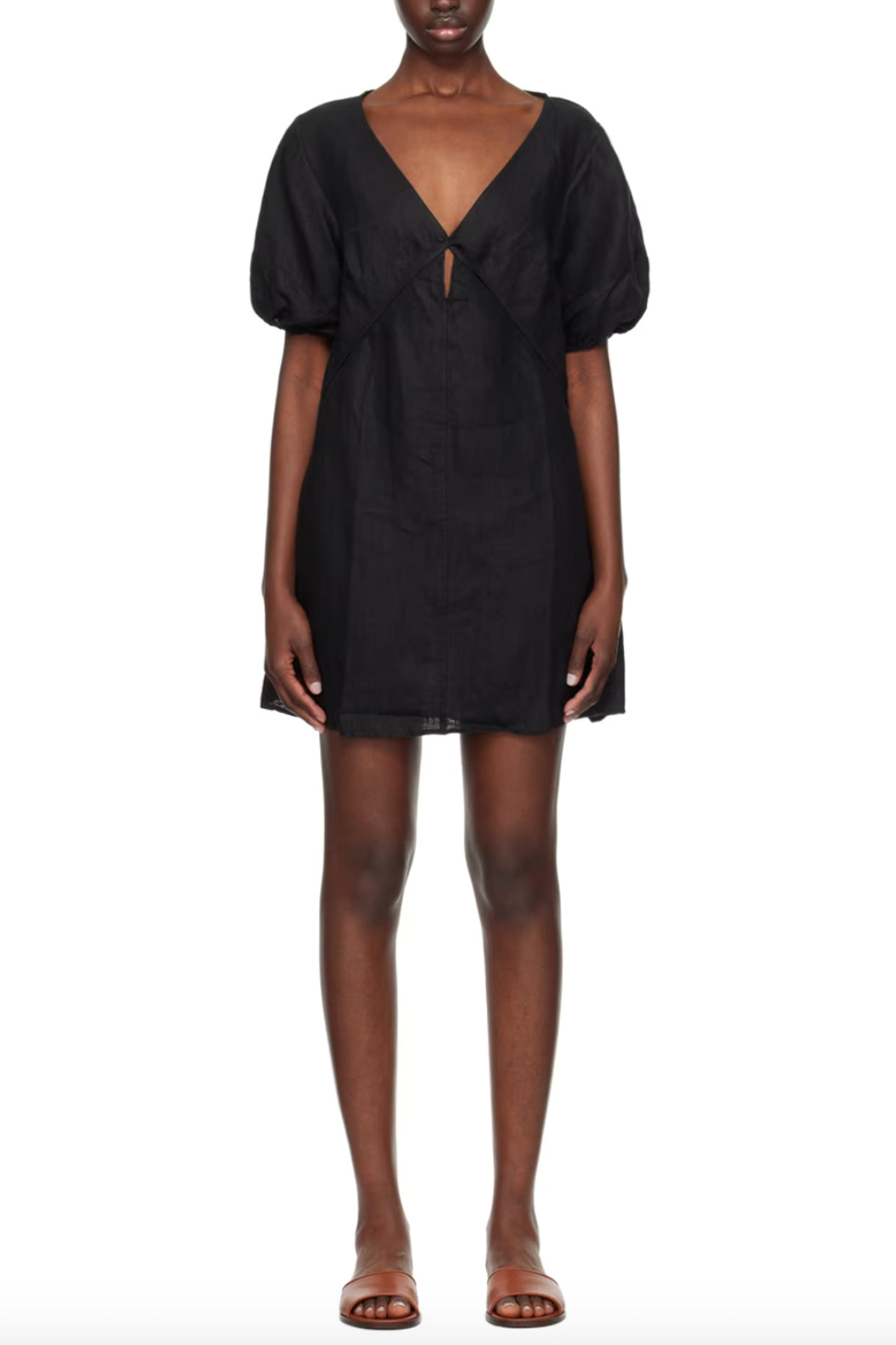 Black Tie Seamed Mini Dress