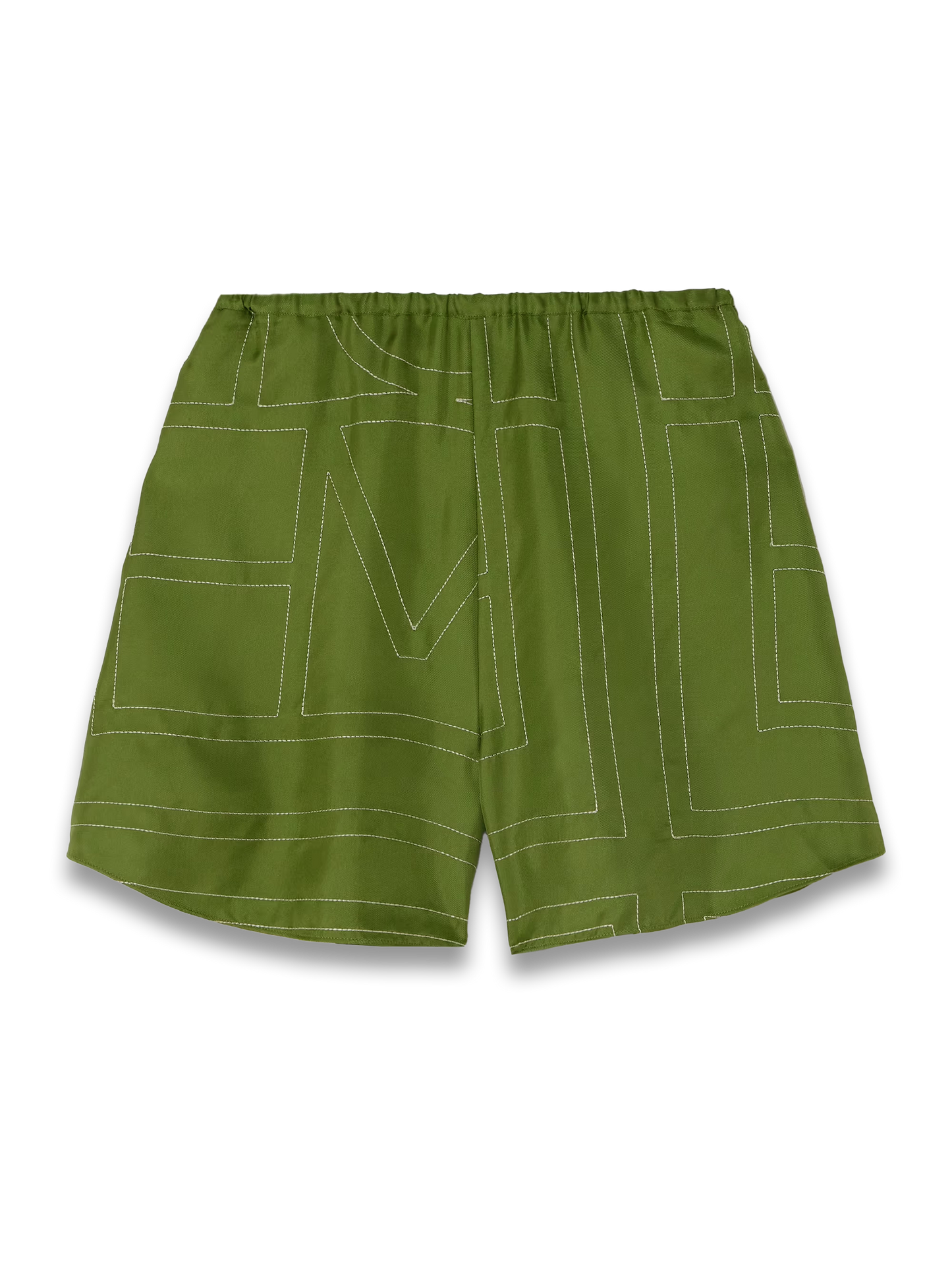 Embroidered silk-twill shorts