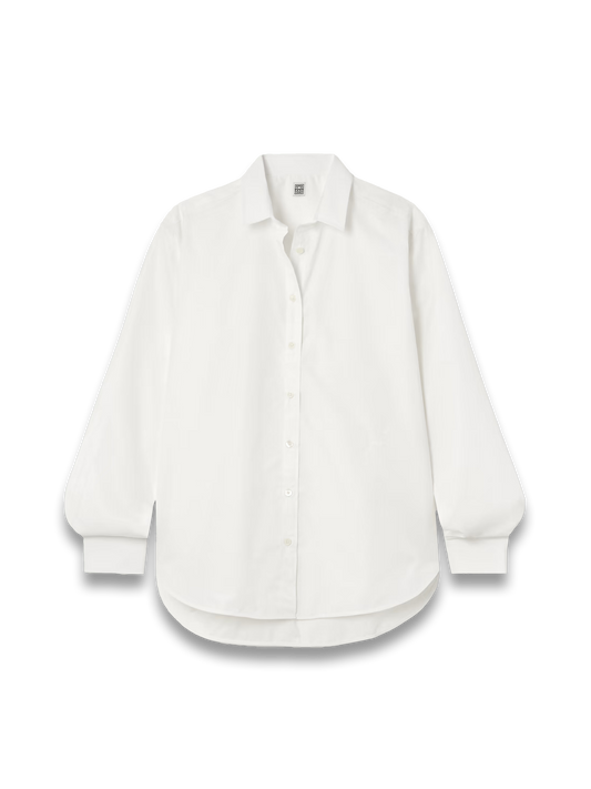 Oversized embroidered organic cotton-poplin shirt