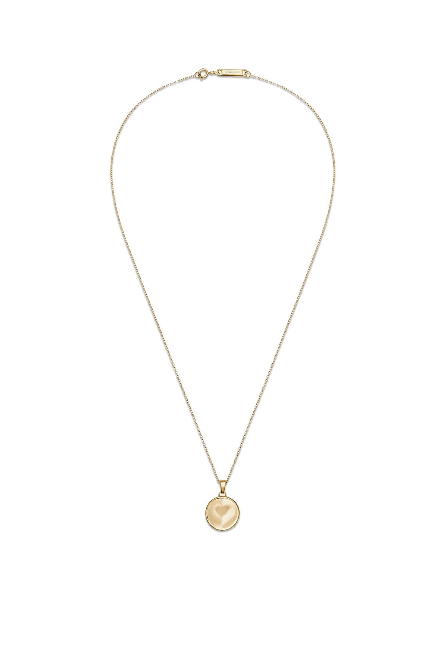 886 Caustic Heart Pendant With Chain In 18Ct Yellow Gold