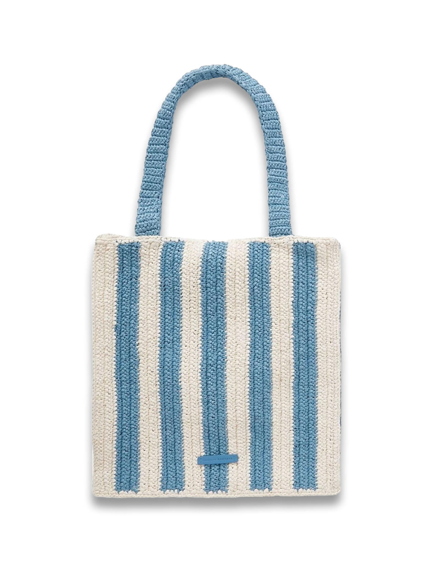 Orion Striped Crocheted Raffia Tote