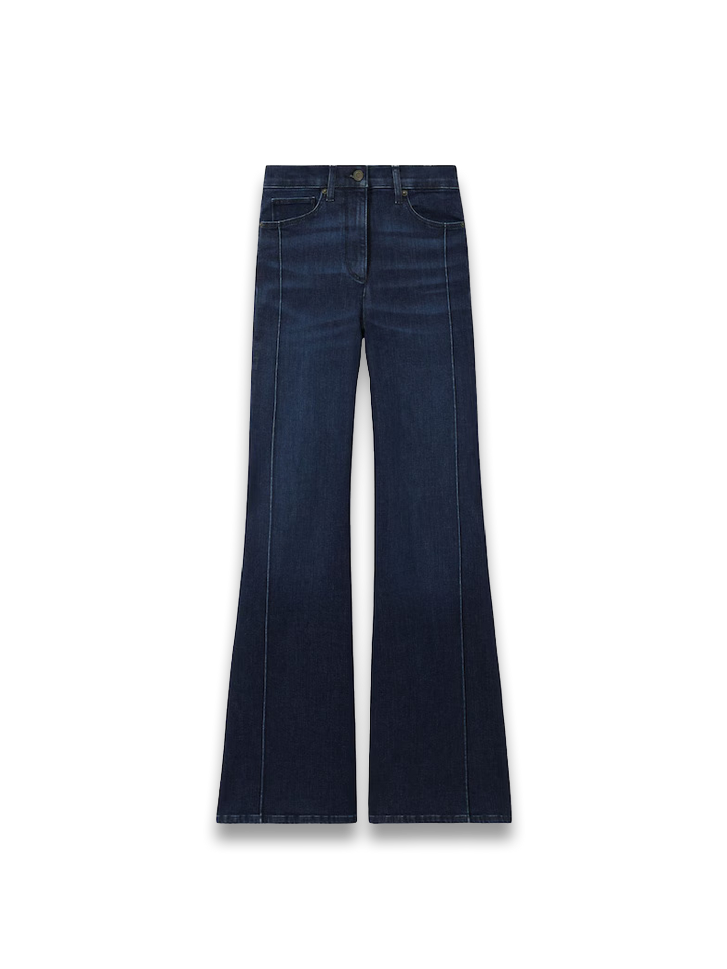 Stretch-Cotton Wide-Leg Jeans in Dark Blue