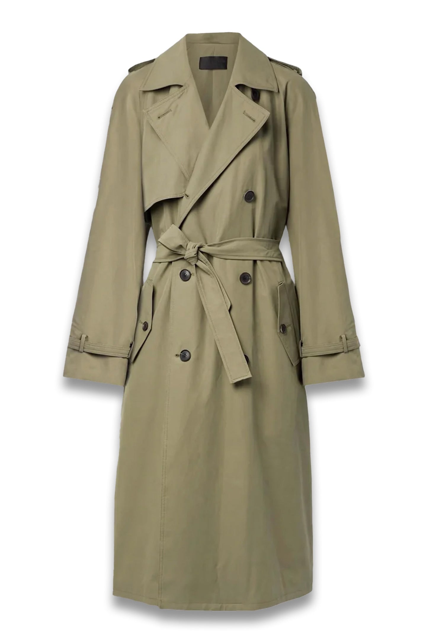 Dion belted double-breasted cotton-blend gabardine trench coat