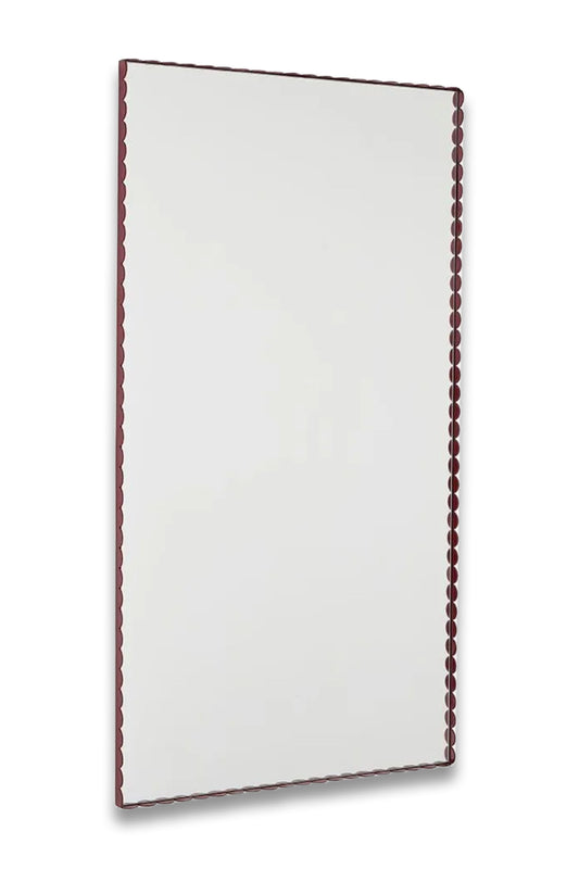 Arcs Wall Mirror Rectangle Burgundy 133 x 72cm
