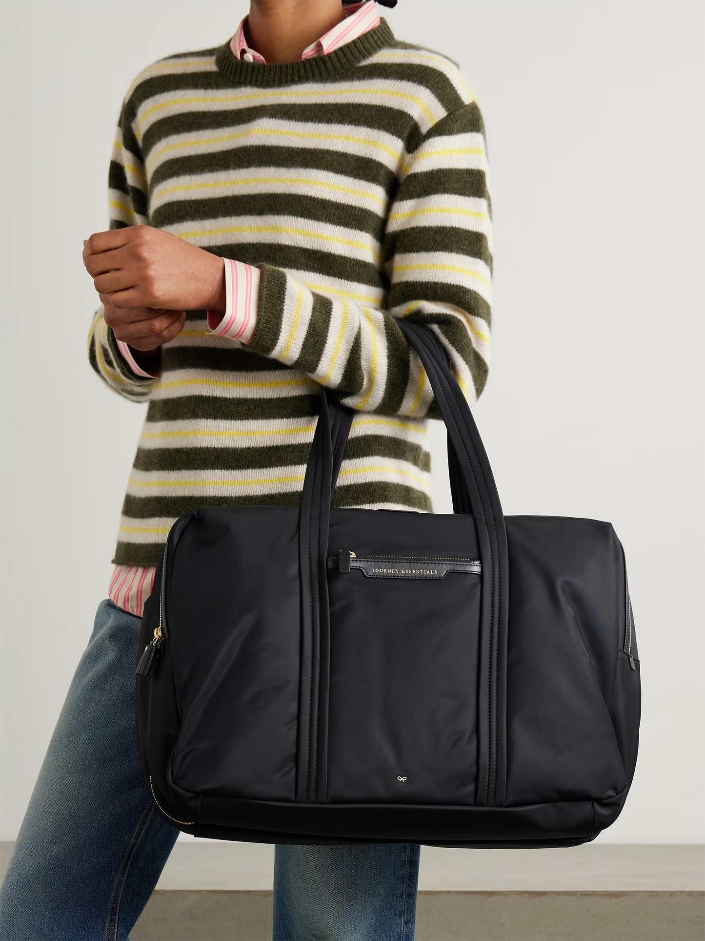 24 Hour leather-trimmed ECONYL® weekend bag
