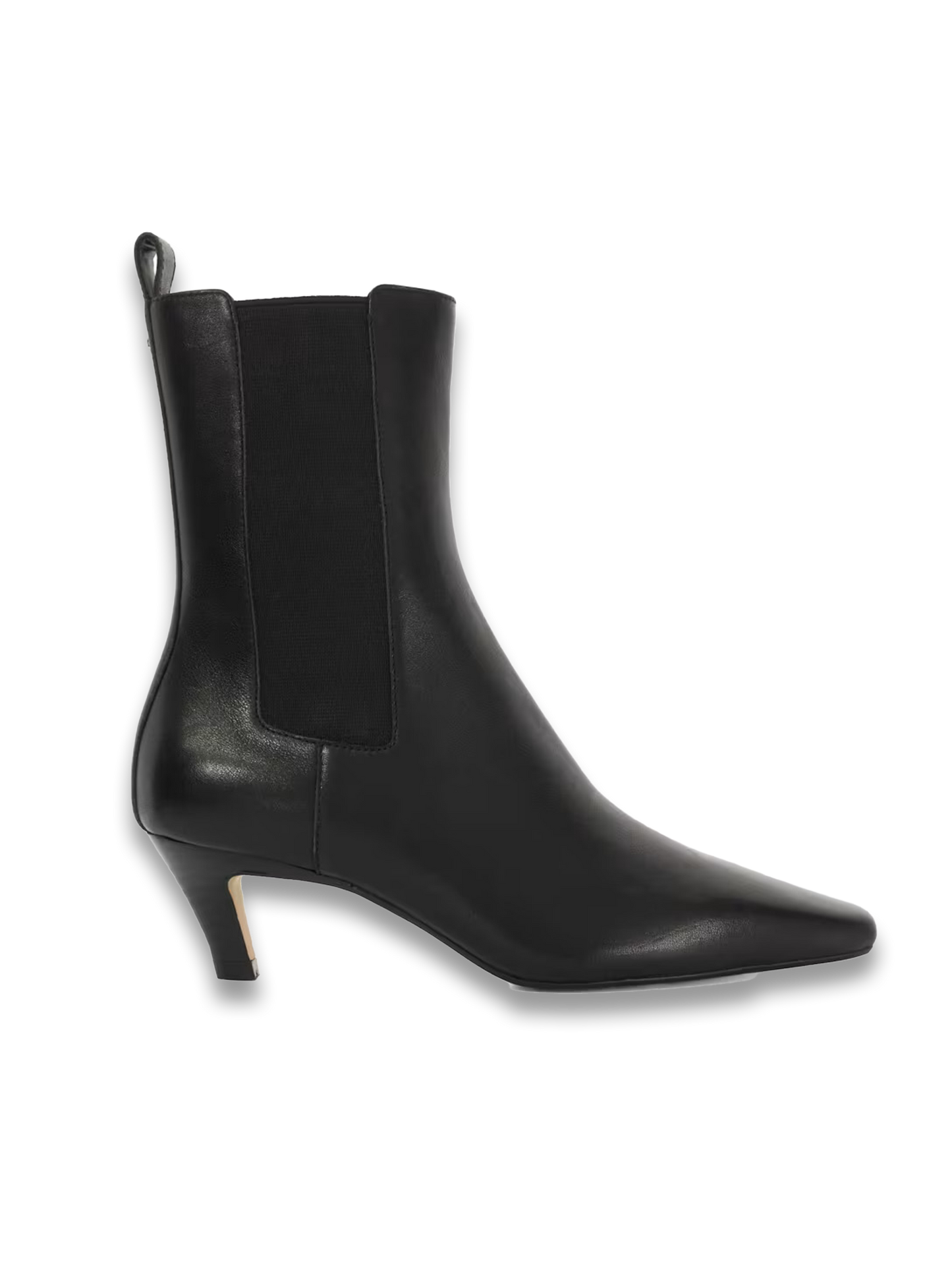 Leather Kitten Heel Ankle Boots