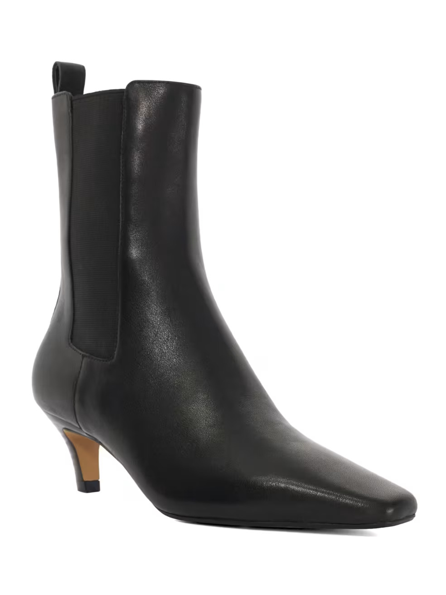 Leather Kitten Heel Ankle Boots