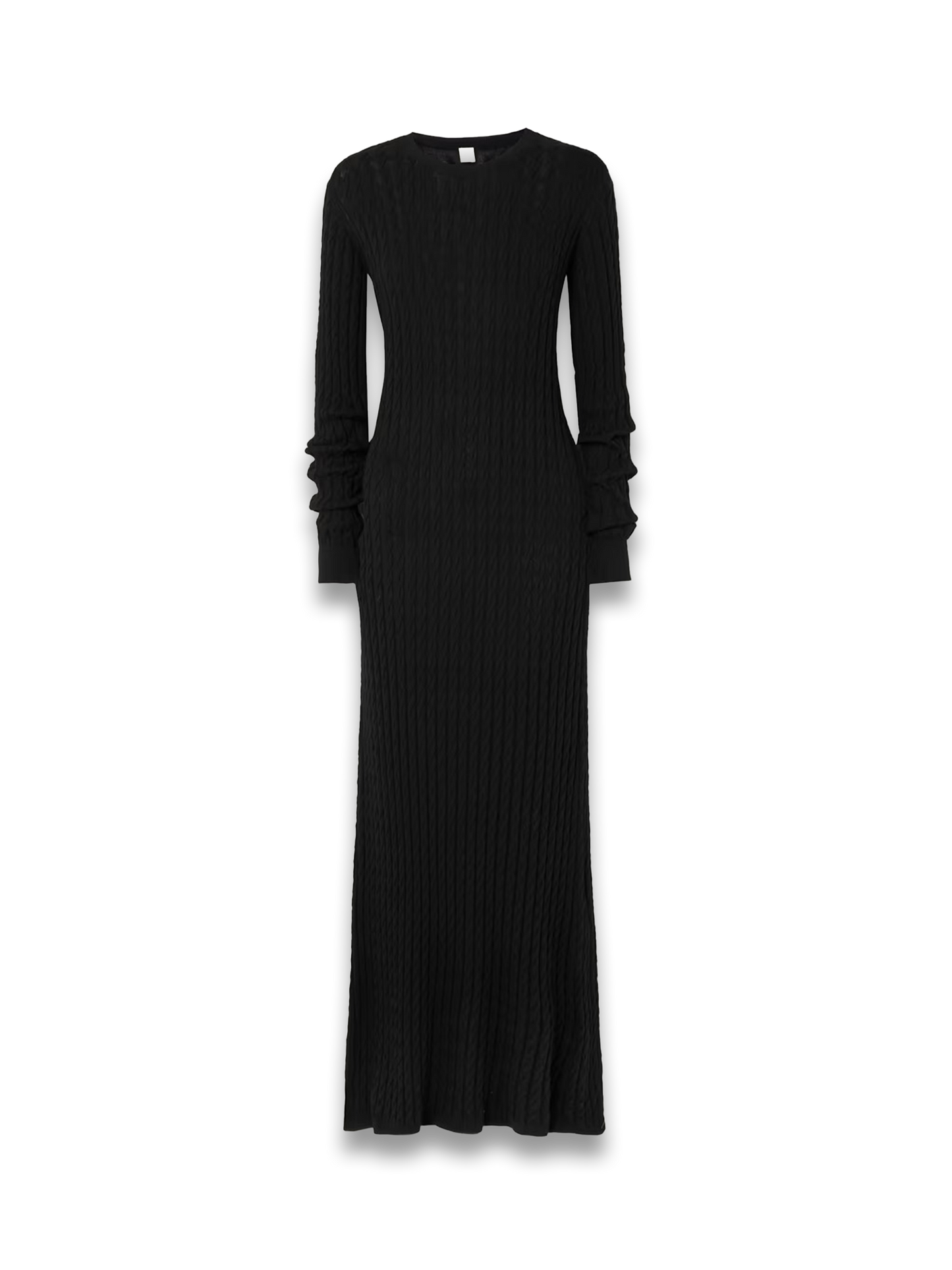 Cable-knit wool maxi dress