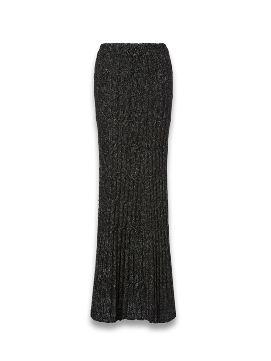 cable-knit maxi pencil skirt