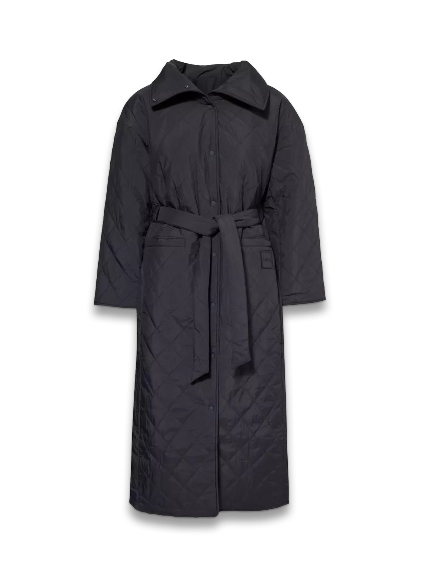 Reversible padded relaxed-fit recycled-polyamide coat