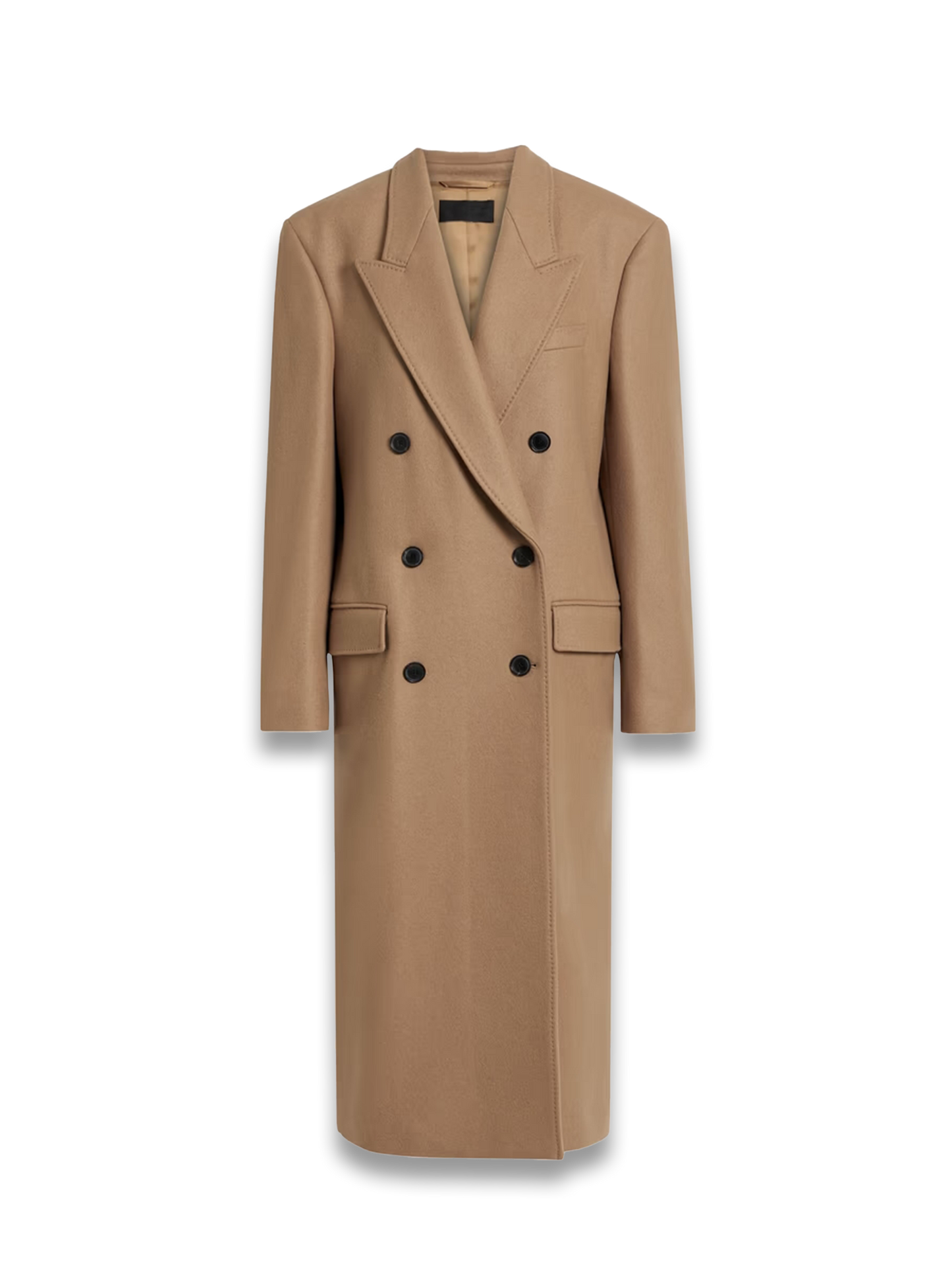 Edmont double-breasted wool-blend felt coat