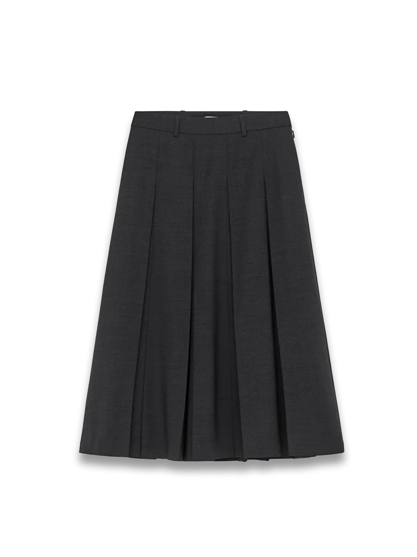 Pleated Wool Blend Skirt