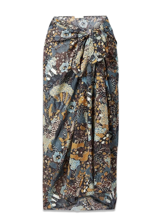 Paz printed cotton-blend voile pareo