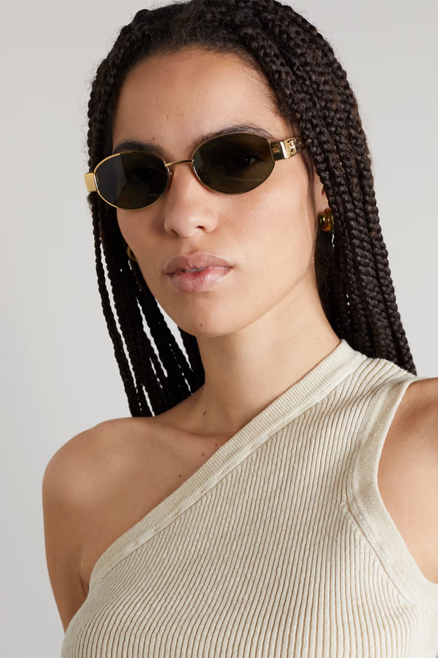 Oval-frame Gold-tone and Tortoiseshell Acetate Sunglasses